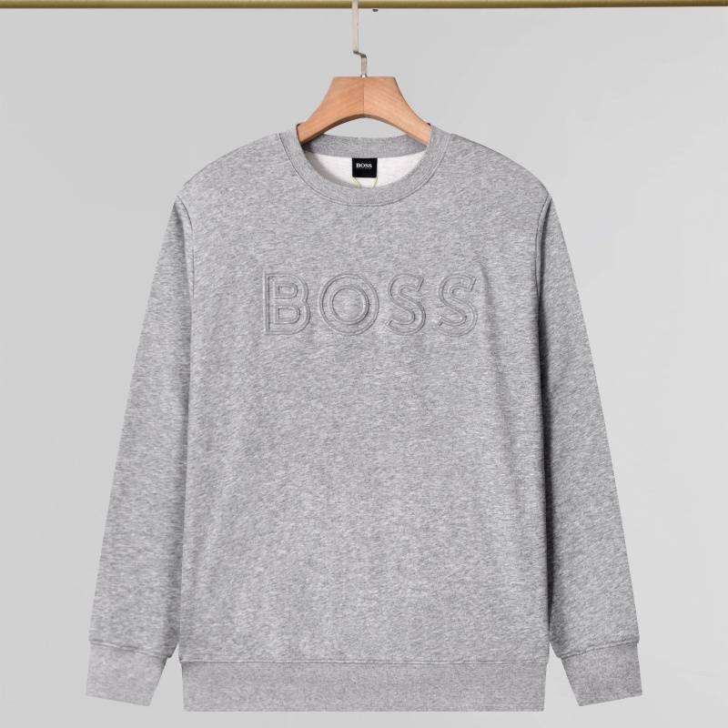BOSS メンズ スウェット トレーナー クルーネックスウェット ロゴプリント フレキシブルロゴ ヘビーウェイト ブラック ネイビー オートミール - 画像 10