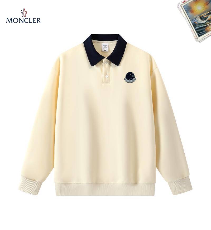MONCLER モンクレール メンズ スウェット トレーナー クルーネックスウェット ロゴプリント オーバーサイズ フリース素材 オートミール - 画像 7
