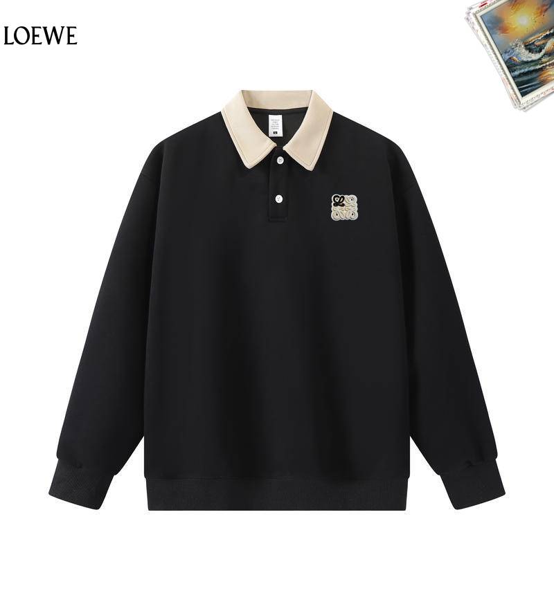 LOEWE ロエベ メンズ スウェット トレーナー クルーネックスウェット ロゴプリント フロントロゴ オーバーサイズ ホワイト ブラック