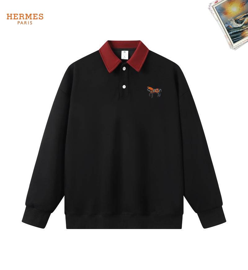HERMES ヘルメス メンズ スウェット トレーナー クルーネックスウェット 胸ロゴ ロゴプリント オーバーサイズ メンズ オートミール - 画像 7