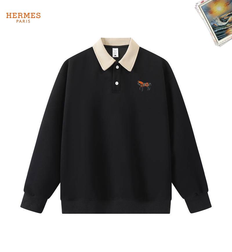 HERMES ヘルメス メンズ スウェット トレーナー クルーネックスウェット 胸ロゴ ロゴプリント オーバーサイズ メンズ オートミール - 画像 9