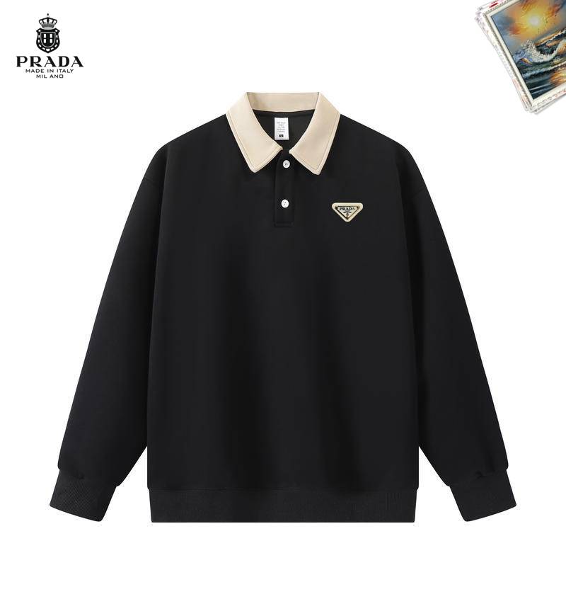 PRADA プラダ メンズ スウェット トレーナー クルーネック ロゴプリント フロントロゴ オーバーサイズ レギュラー グレー