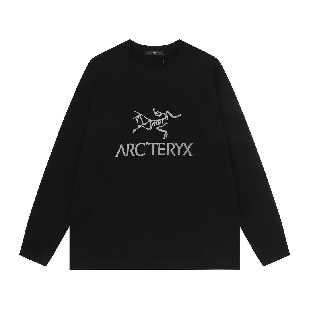ARCTERYX アークテリクス メンズ スウェット トレーナー クルーネックスウェット ロゴプリント フロントロゴ リブ仕様 ブラック - 画像 9