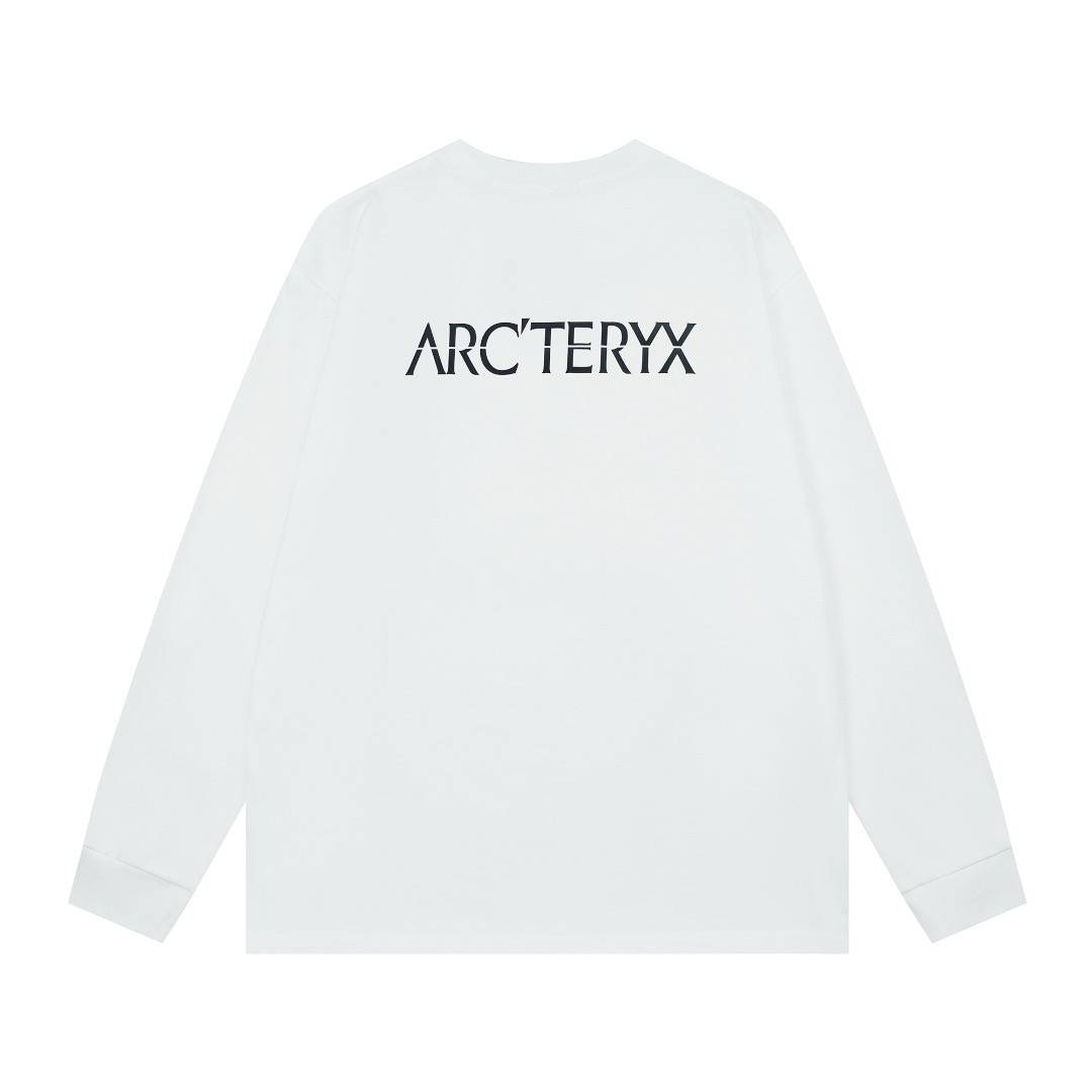 ARCTERYX アークテリクス メンズ スウェット トレーナー クルーネックスウェット ロゴプリント フロントロゴ リブ仕様 ブラック ホワイト - 画像 2