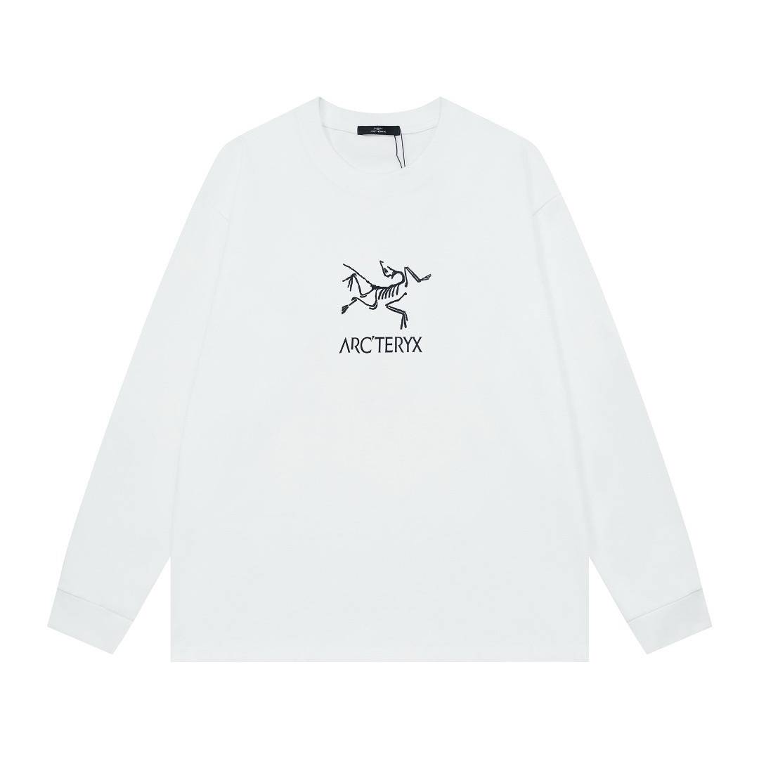 ARCTERYX アークテリクス メンズ スウェット トレーナー クルーネックスウェット ロゴプリント フロントロゴ リブ仕様 ブラック ホワイト - 画像 3