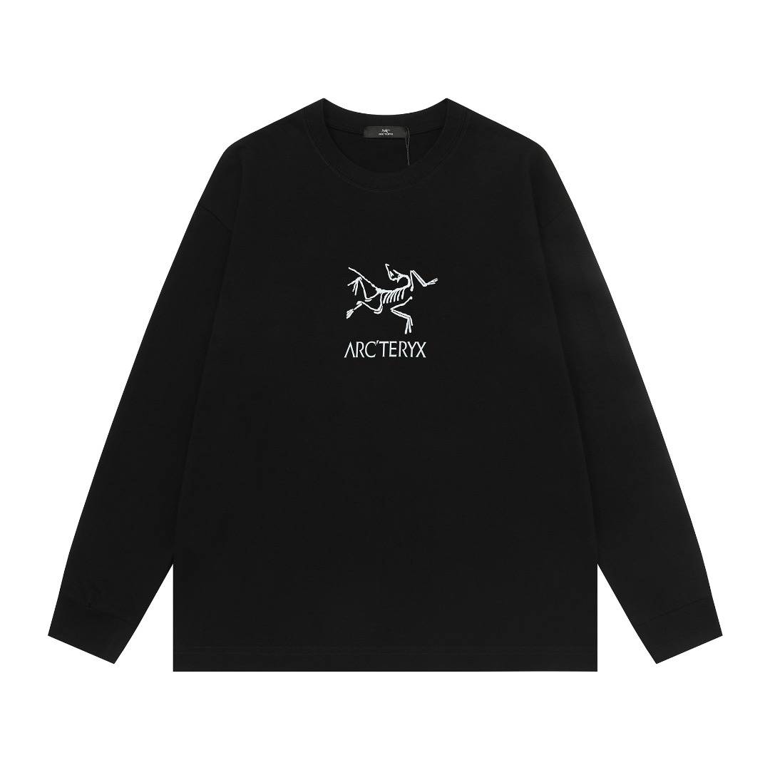 ARCTERYX アークテリクス メンズ スウェット トレーナー クルーネックスウェット ロゴプリント フロントロゴ リブ仕様 ブラック ホワイト - 画像 11
