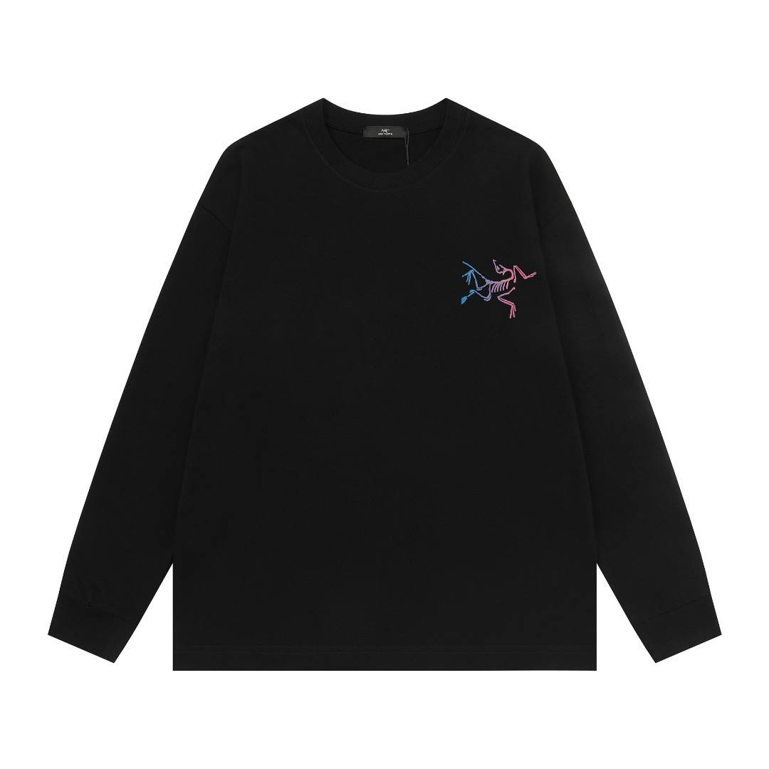 ARCTERYX アークテリクス メンズ スウェット トレーナー クルーネックスウェット ロゴ刺繍 フロントロゴ ロングスリーブ オーバーサイズ ホワイト ブラ - 画像 11