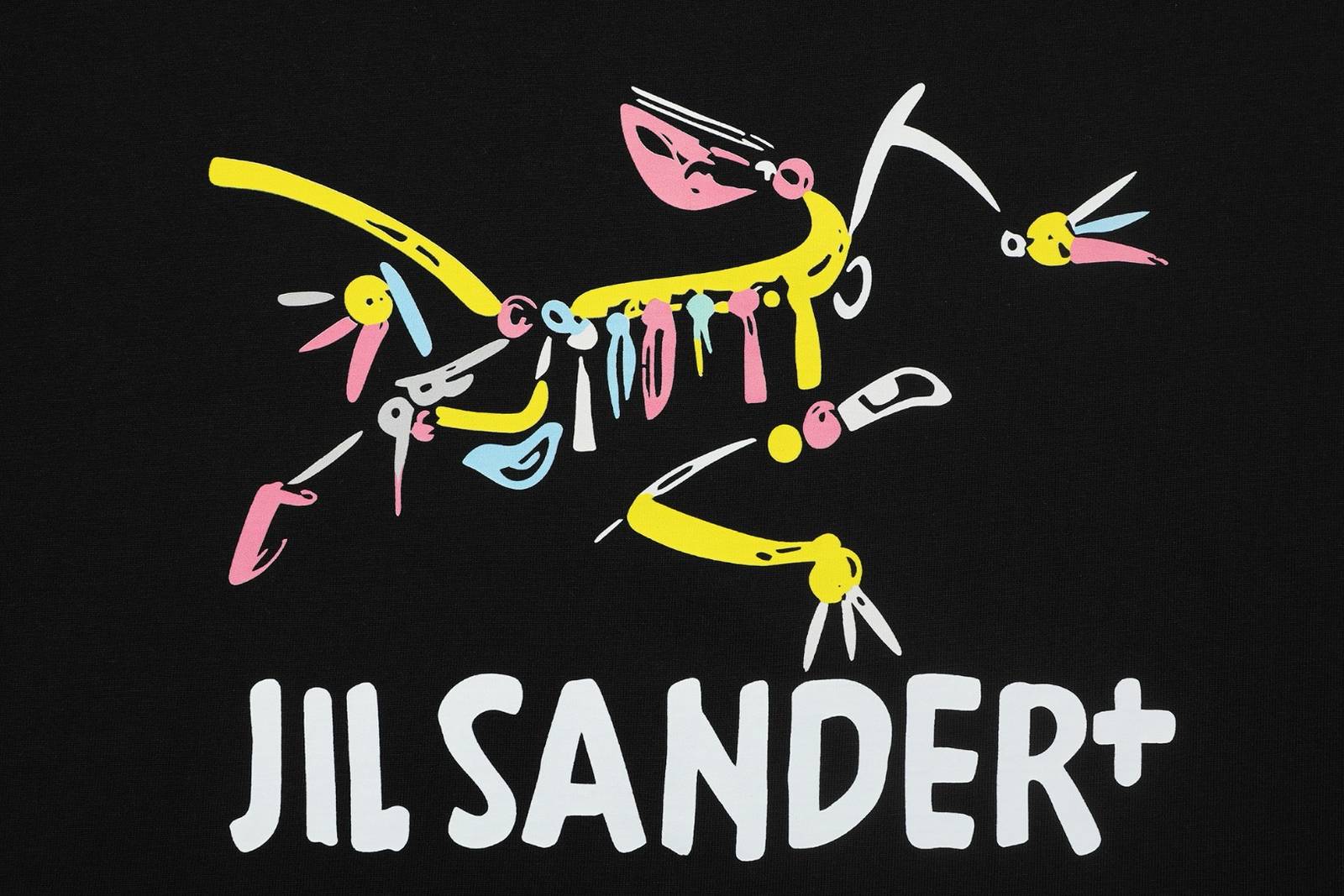 JIL SANDER メンズ スウェット トレーナー クルーネック ロゴプリント ロングスリーブ ヘビーウェイト ホワイト ブラック - 画像 8