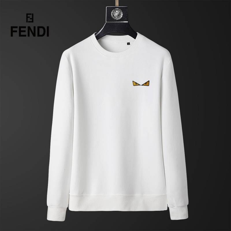 FENDI フェンディ メンズ スウェット トレーナー ロゴプリント フロントロゴ リブ仕様 ブラック