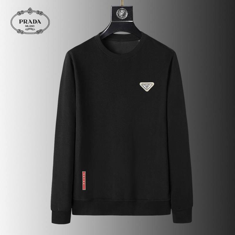 PRADA プラダ メンズ スウェット トレーナー ロゴプリント リブ仕様 フルジップ ブラック