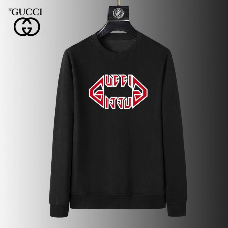 GUCCI グッチ メンズ スウェット ロゴプリント クルーネックスウェット ヘビーウェイト ブラック