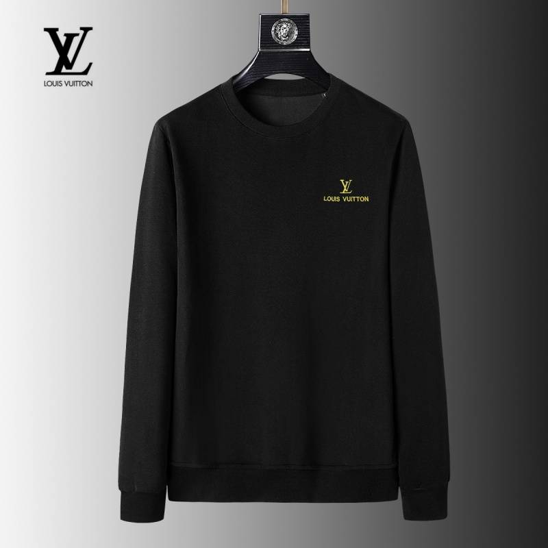 LV ルイヴィトン メンズ スウェット トレーナー 胸ロゴ ロゴプリント クルーネック ヘビーウェイト オーバーサイズ ブラック ホワイト - 画像 10