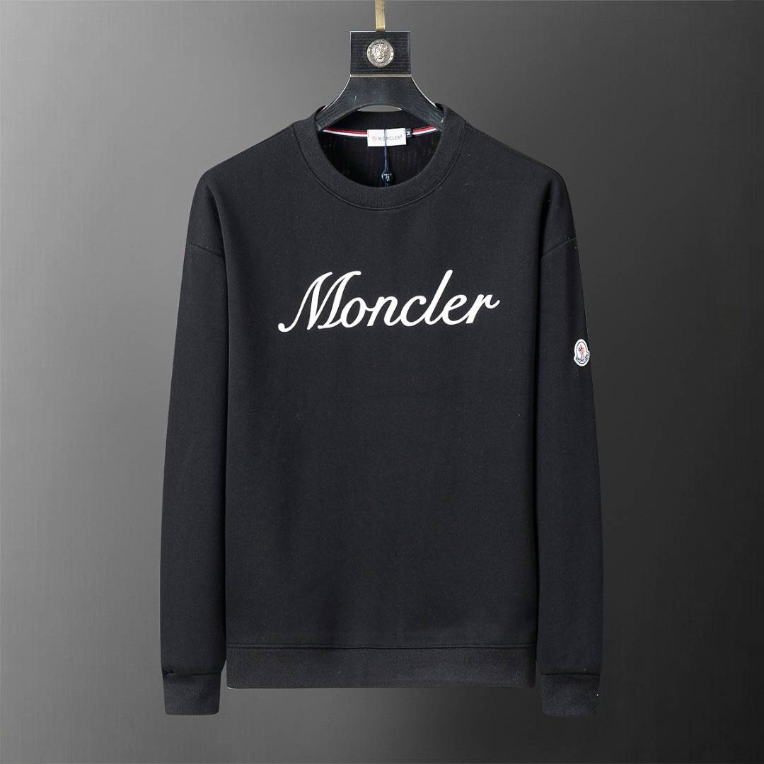 MONCLER モンクレール メンズ スウェット トレーナー ロゴプリント クルーネックスウェット ヘビーウェイト 秋冬 ブラック グレー ブルー