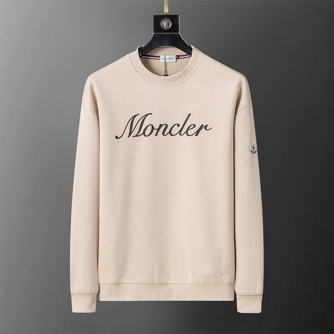 MONCLER モンクレール メンズ スウェット トレーナー ロゴプリント クルーネックスウェット ヘビーウェイト 秋冬 ブラック グレー ブルー - 画像 3