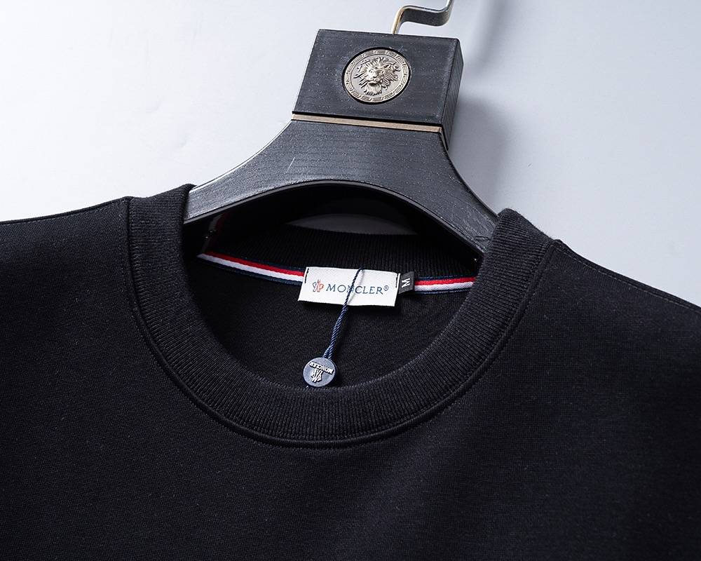 MONCLER モンクレール メンズ スウェット トレーナー ロゴプリント クルーネックスウェット ヘビーウェイト 秋冬 ブラック グレー ブルー - 画像 9