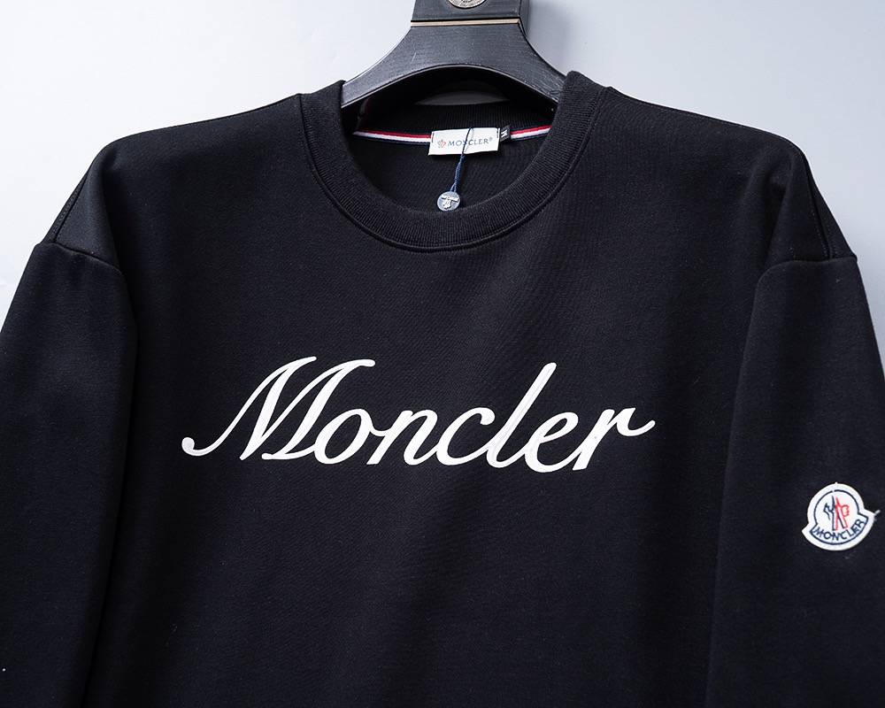 MONCLER モンクレール メンズ スウェット トレーナー ロゴプリント クルーネックスウェット ヘビーウェイト 秋冬 ブラック グレー ブルー - 画像 12