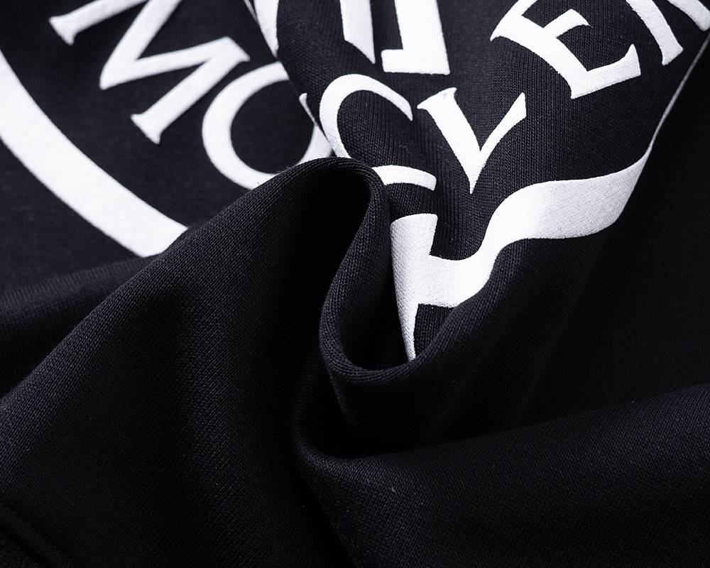 MONCLER モンクレール メンズ スウェット トレーナー ロゴプリント フロントロゴ オーバーサイズ ブラック グレー - 画像 3