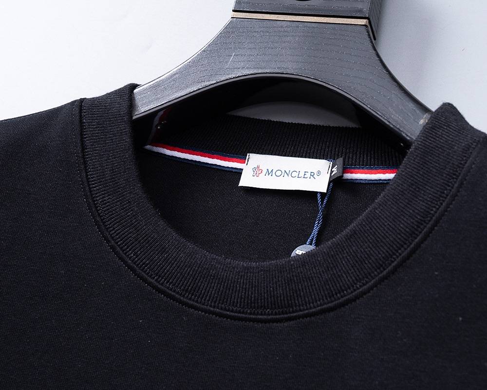 MONCLER モンクレール メンズ スウェット トレーナー ロゴプリント フロントロゴ オーバーサイズ ブラック グレー - 画像 6