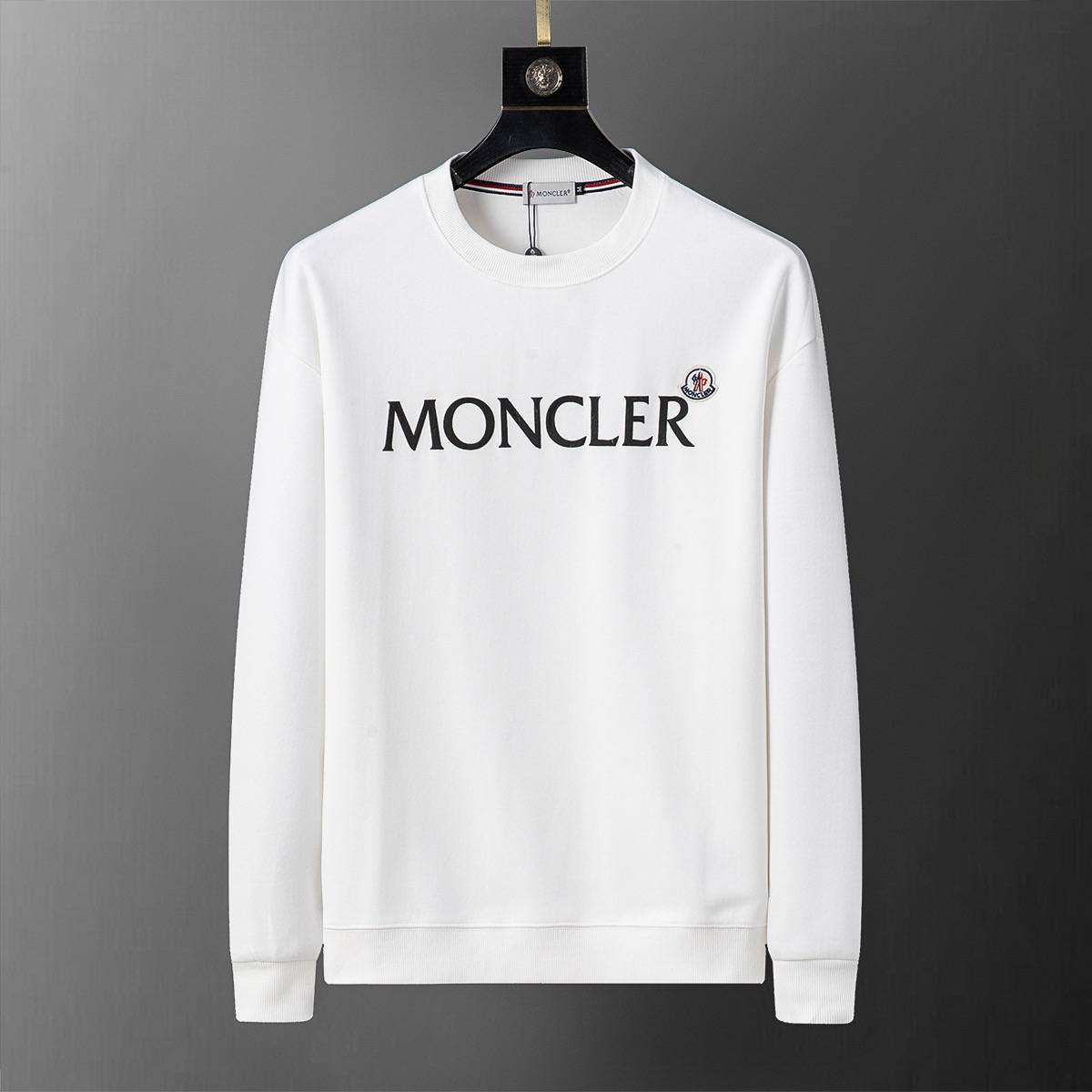 MONCLER モンクレール メンズ スウェット トレーナー ロゴプリント フロントロゴ オーバーサイズ ホワイト ベージュ