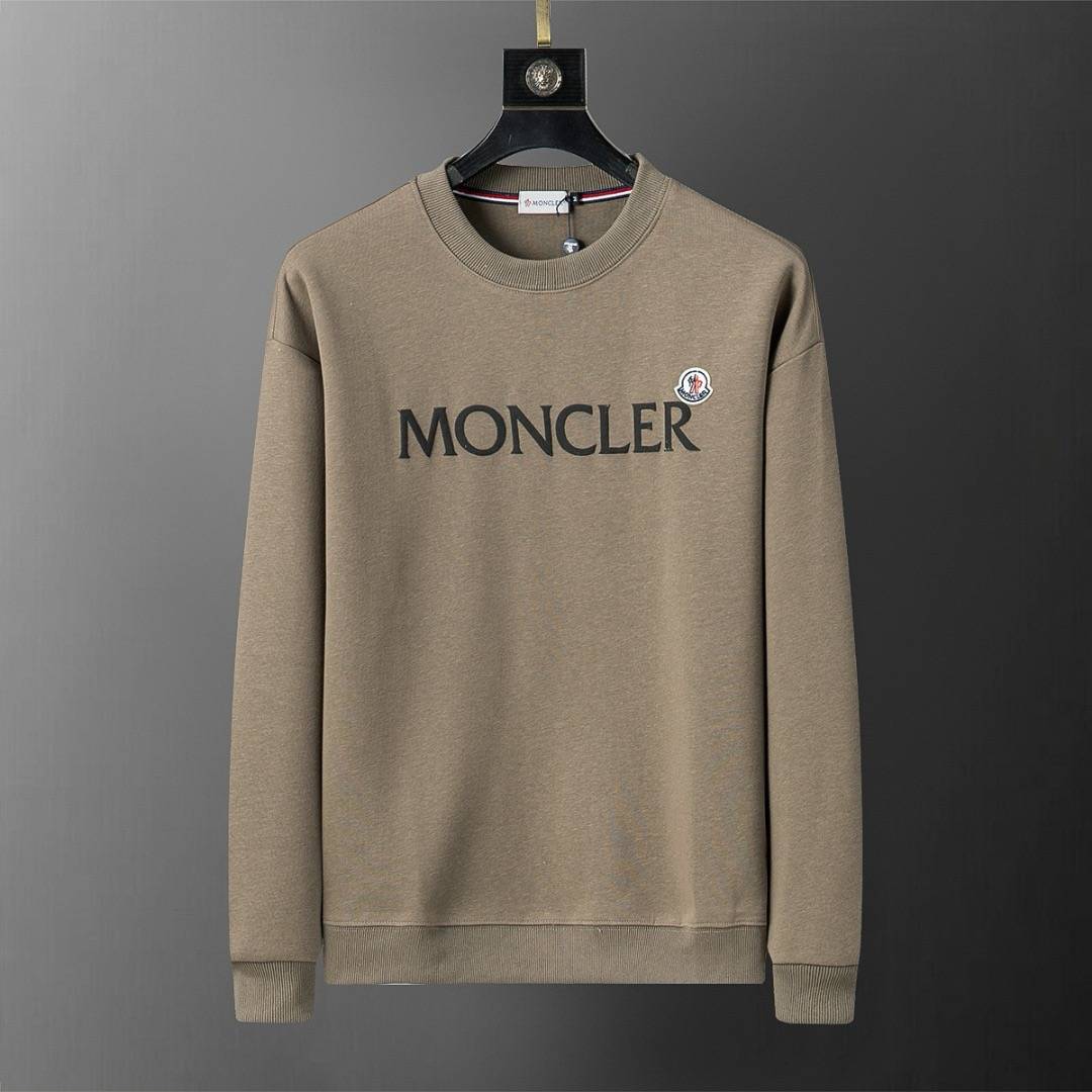 MONCLER モンクレール メンズ スウェット トレーナー ロゴプリント フロントロゴ オーバーサイズ ホワイト ベージュ - 画像 3