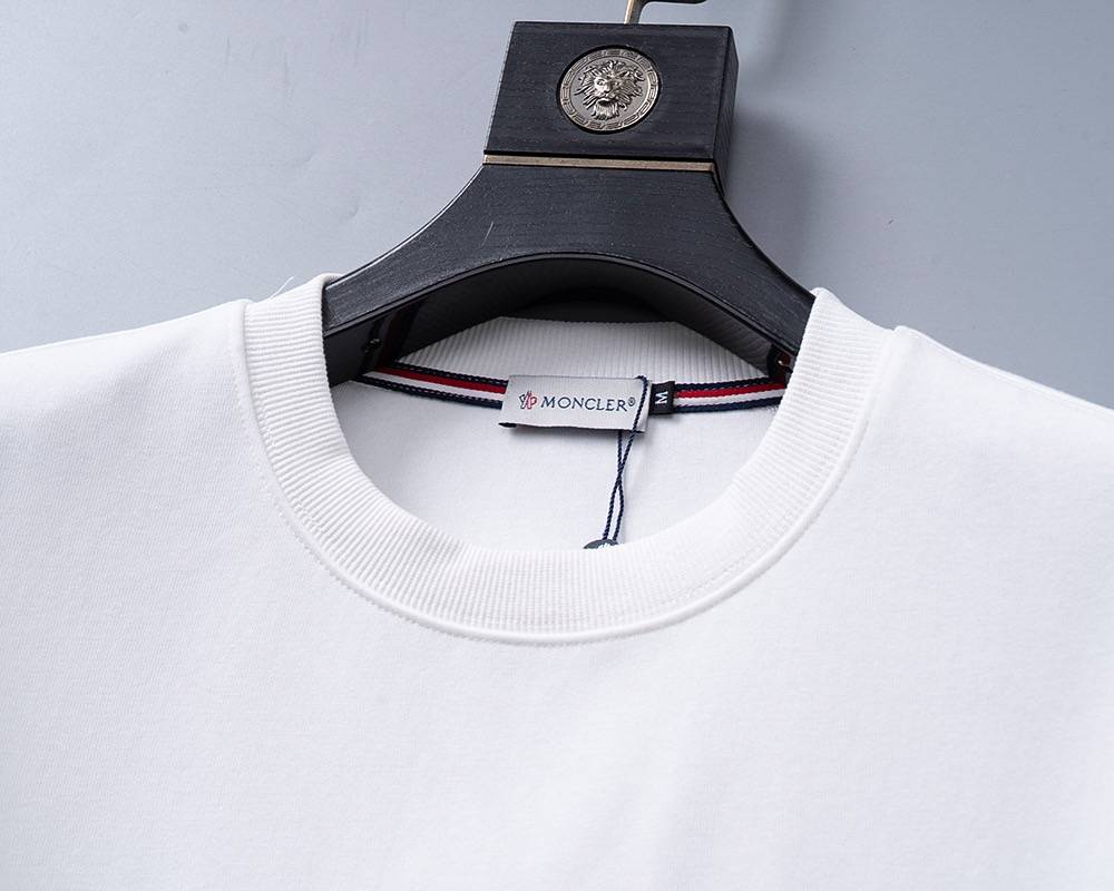 MONCLER モンクレール メンズ スウェット トレーナー ロゴプリント フロントロゴ オーバーサイズ ホワイト ベージュ - 画像 8
