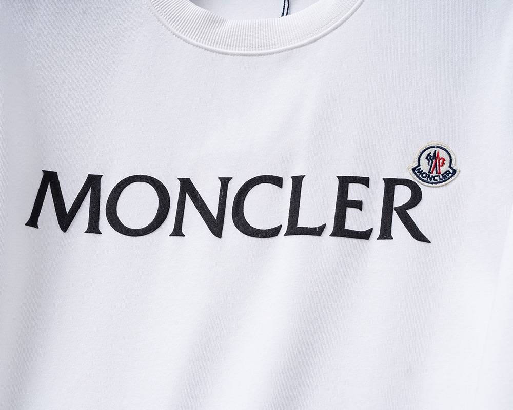 MONCLER モンクレール メンズ スウェット トレーナー ロゴプリント フロントロゴ オーバーサイズ ホワイト ベージュ - 画像 9