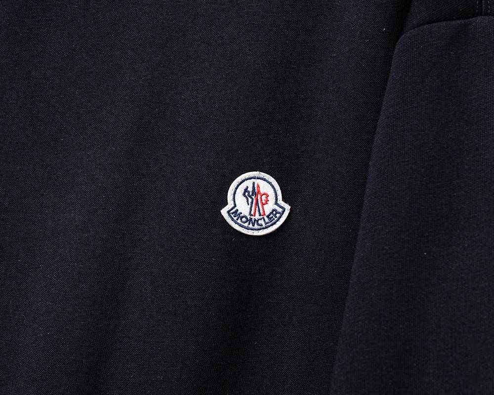 MONCLER モンクレール メンズ スウェット トレーナー 胸ロゴ ロゴプリント リブ仕様 ブラック ホワイト オートミール - 画像 11
