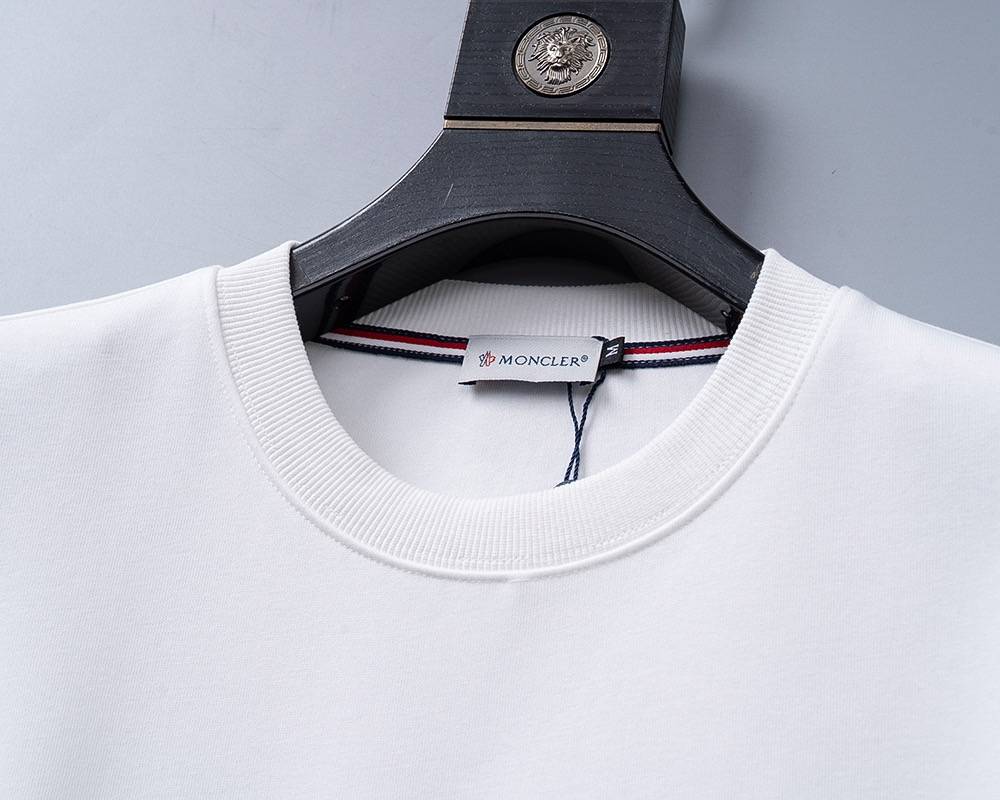 MONCLER モンクレール メンズ スウェット トレーナー ロゴプリント フロントロゴ オーバーサイズ ブラック ホワイト - 画像 7