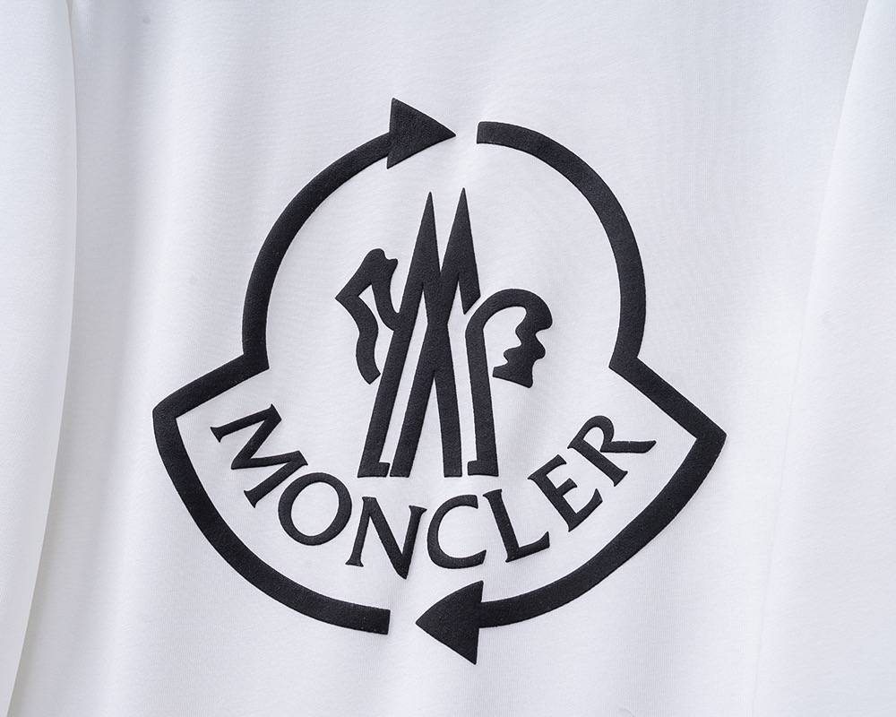 MONCLER モンクレール メンズ スウェット トレーナー ロゴプリント フロントロゴ オーバーサイズ ブラック ホワイト - 画像 10