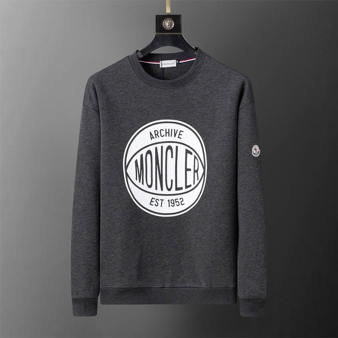 MONCLER モンクレール メンズ スウェット トレーナー ロゴプリント オーバーサイズ ブラック パープル