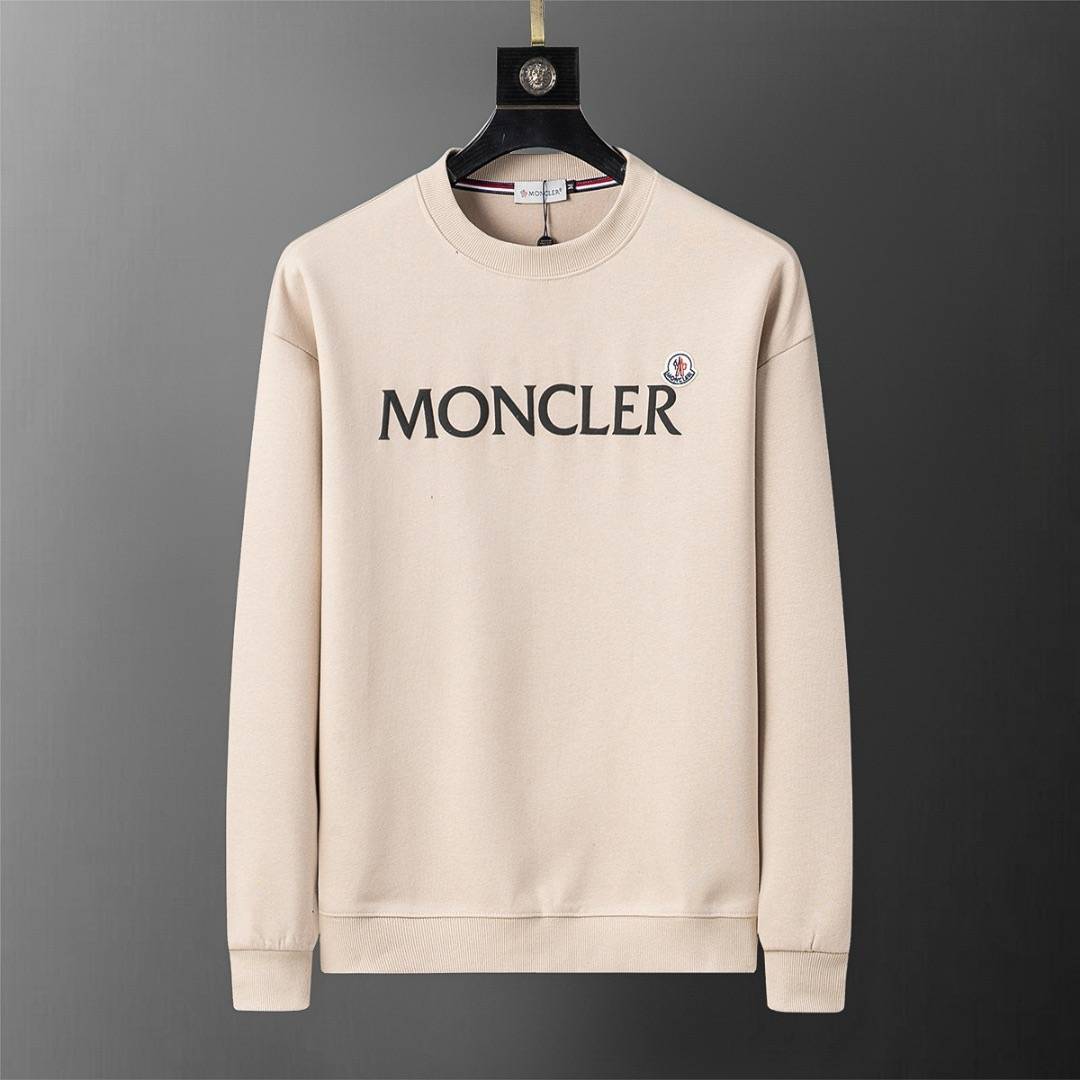 MONCLER モンクレール メンズ スウェット トレーナー ロゴプリント クルーネックスウェット フレックスリブ ブラック