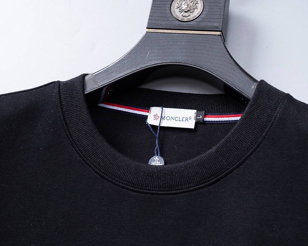 MONCLER モンクレール メンズ パーカー ロゴプリント フルジップ スウェット ブラック ホワイト - 画像 8