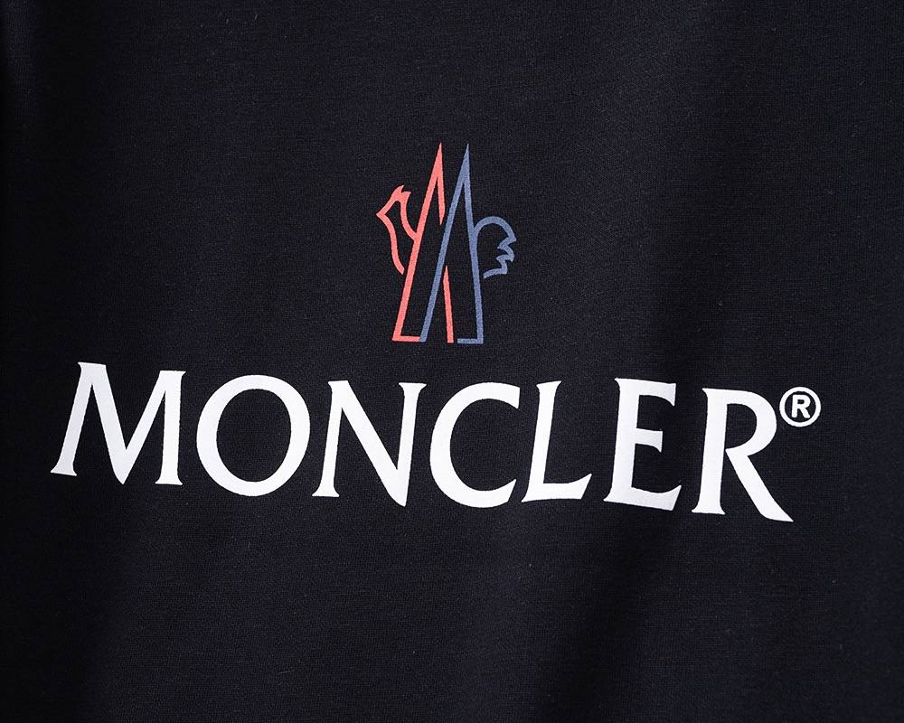 MONCLER モンクレール メンズ パーカー ロゴプリント フルジップ スウェット ブラック ホワイト - 画像 10