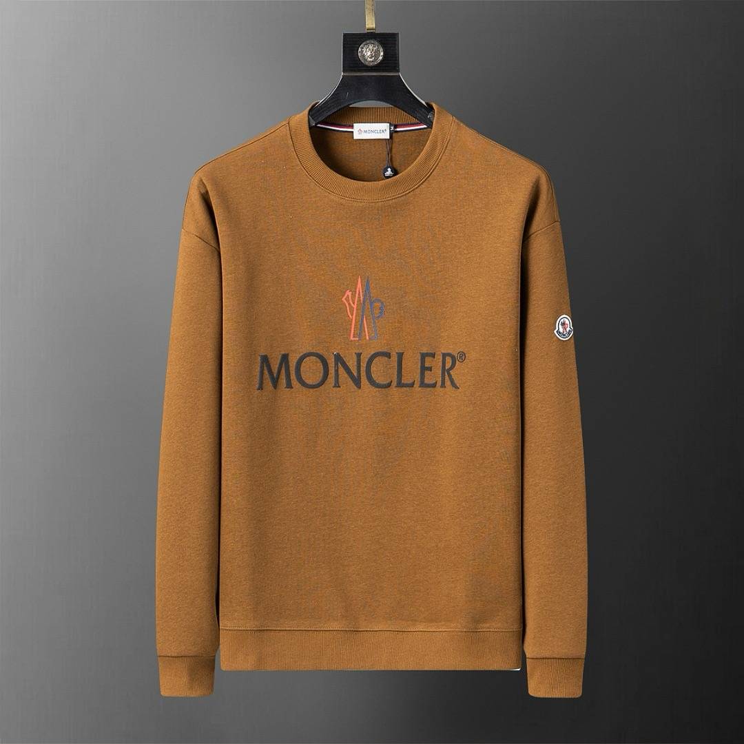 MONCLER モンクレール メンズ スウェット トレーナー ロゴプリント ロゴ刺繍 オーバーサイズ ブラウン