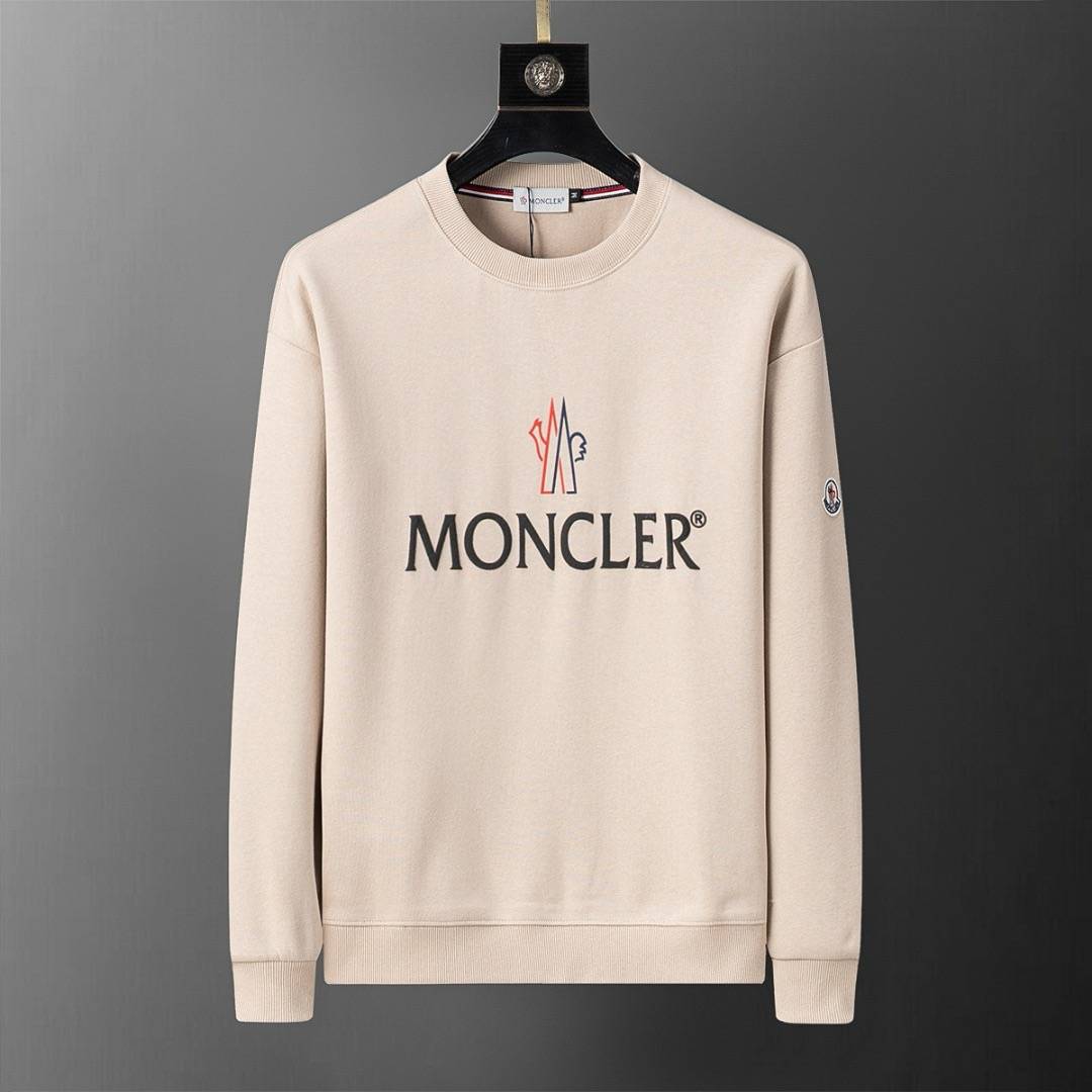 MONCLER モンクレール メンズ スウェット トレーナー ロゴプリント ロゴ刺繍 オーバーサイズ ブラウン - 画像 3