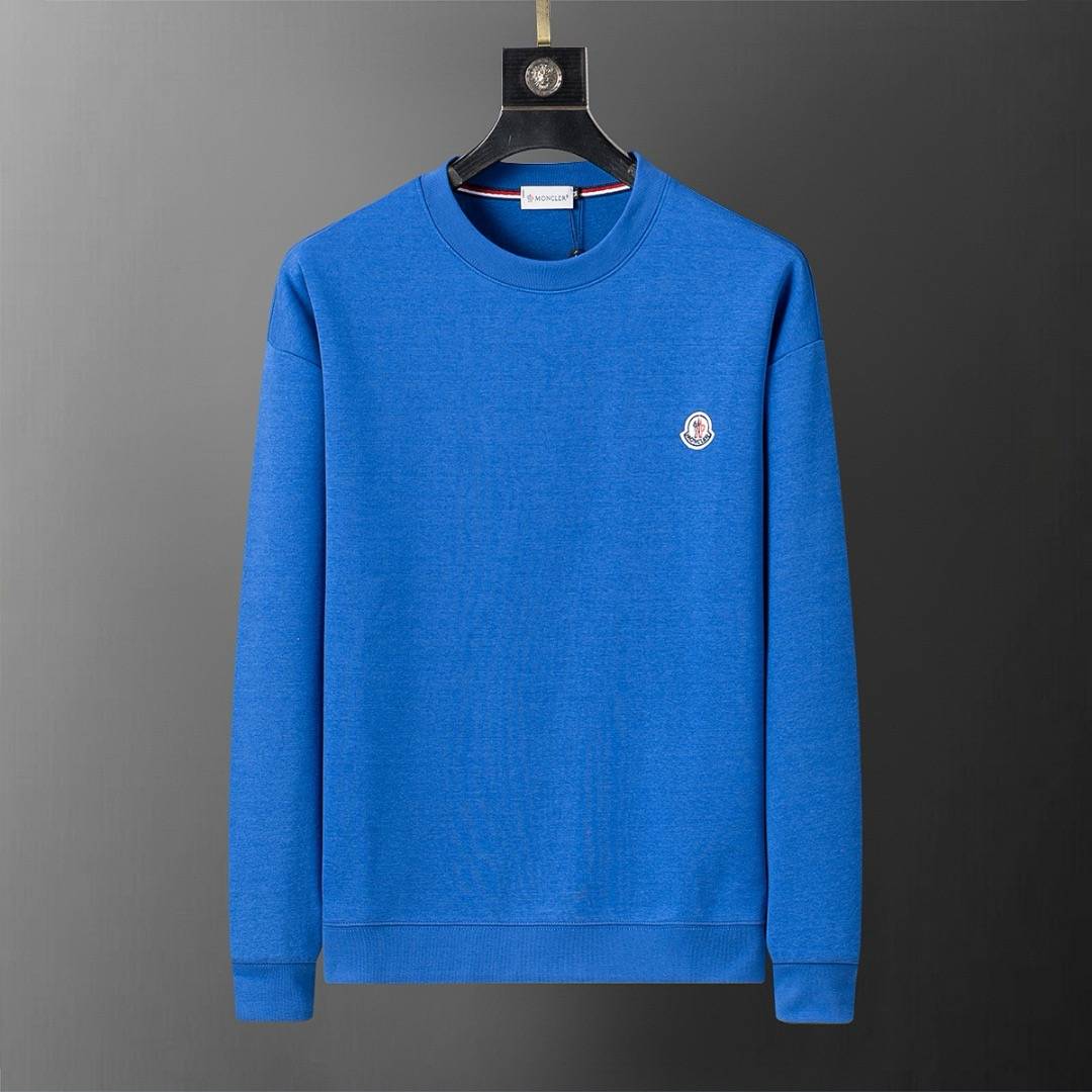 MONCLER モンクレール メンズ スウェット トレーナー 胸ロゴ ロゴプリント リブ仕様 ブラック グレー