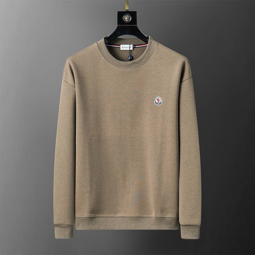 MONCLER モンクレール メンズ スウェット トレーナー 胸ロゴ ロゴプリント リブ仕様 ブラック グレー - 画像 3