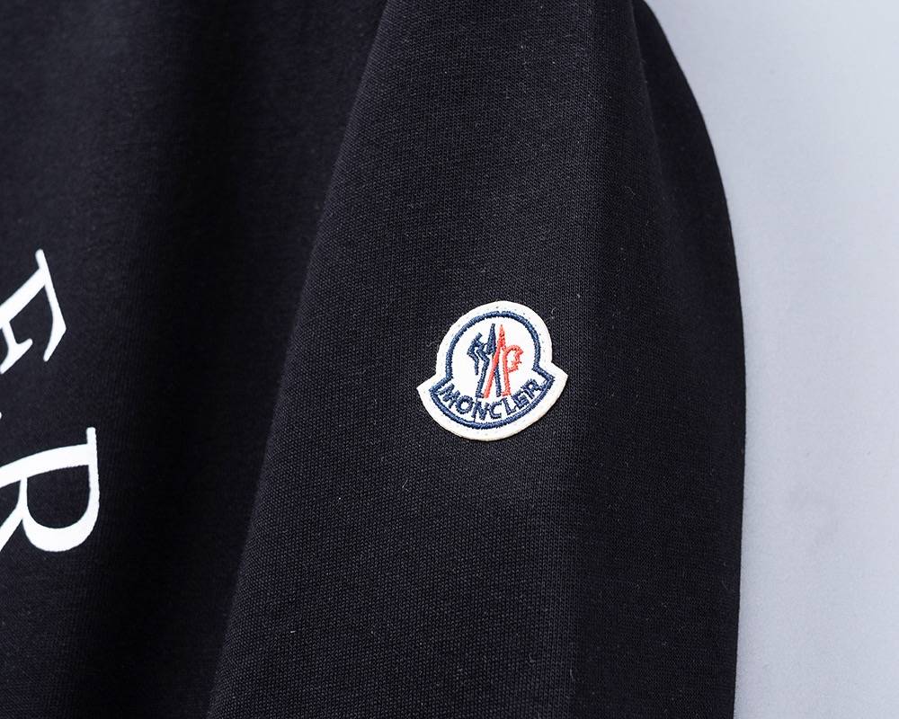 MONCLER モンクレール メンズ スウェット トレーナー ロゴプリント フロントロゴ リブ仕様 オーバーサイズ ブラック ホワイト オートミール - 画像 10