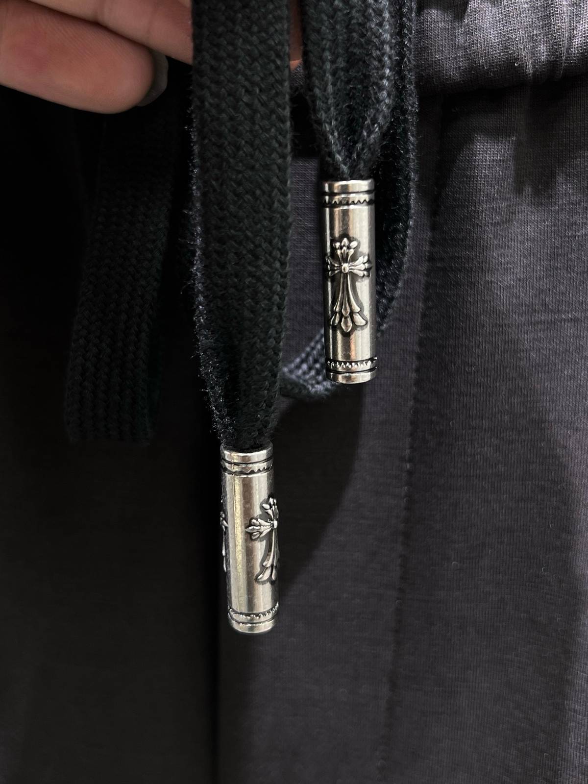 CHROME HEARTS クロムハーツ メンズ ボトムス ジョガーパンツ サイドライン ロゴ刺繍 イージーパンツ ブラック - 画像 6