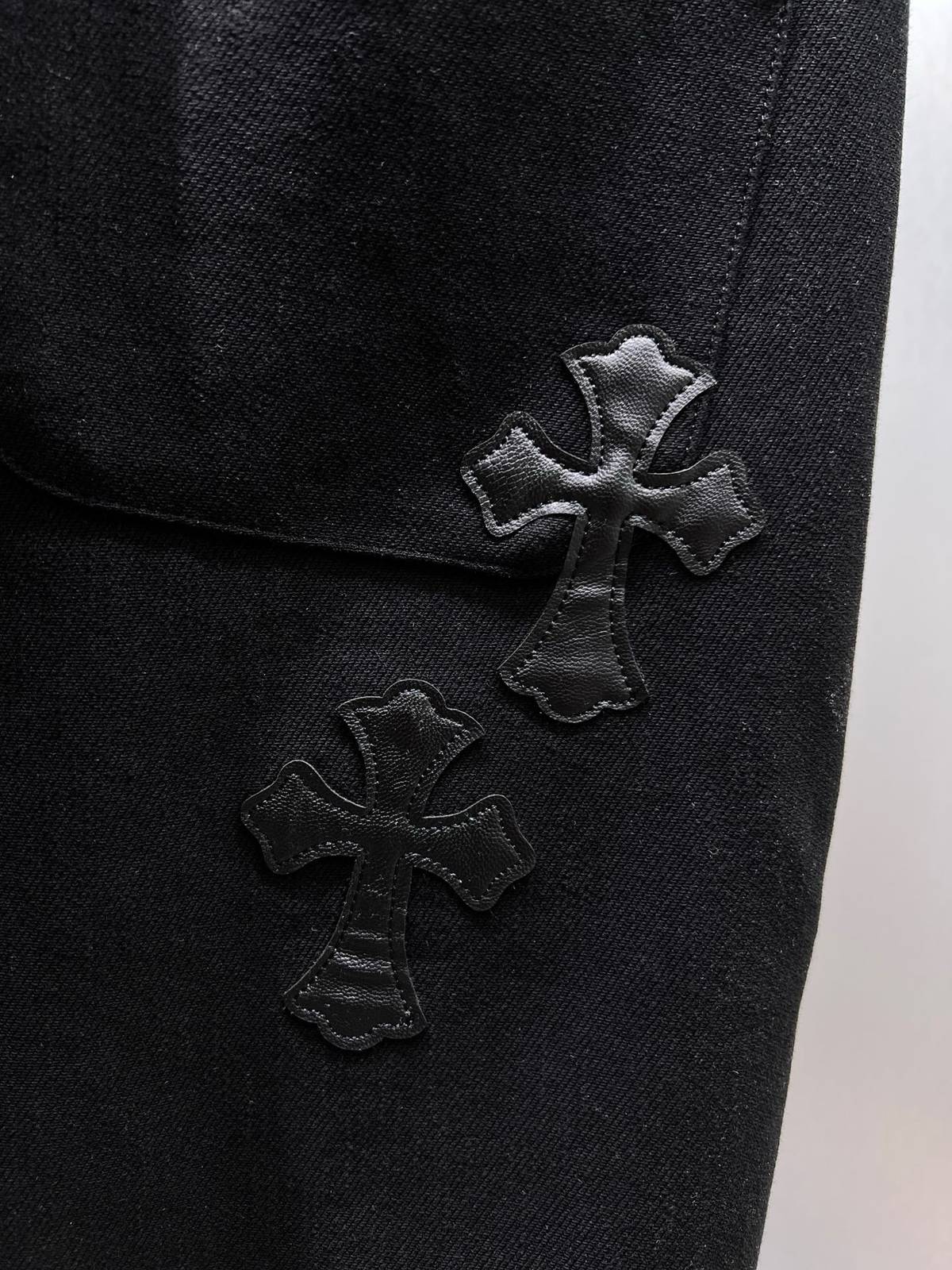 CHROME HEARTS クロムハーツ メンズ パンツ ジョガーパンツ サイドライン ロゴ刺繍 メタルパーツ ブラック - 画像 5