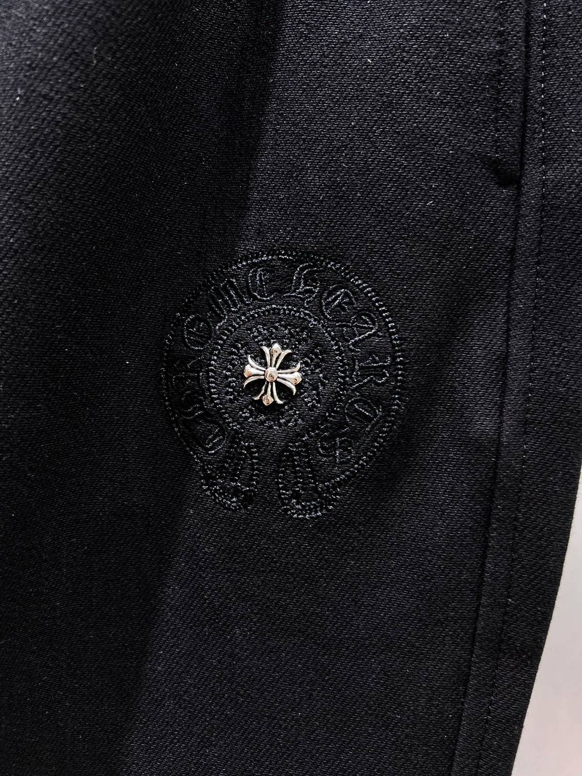 CHROME HEARTS クロムハーツ メンズ パンツ ジョガーパンツ サイドライン ロゴ刺繍 メタルパーツ ブラック - 画像 6