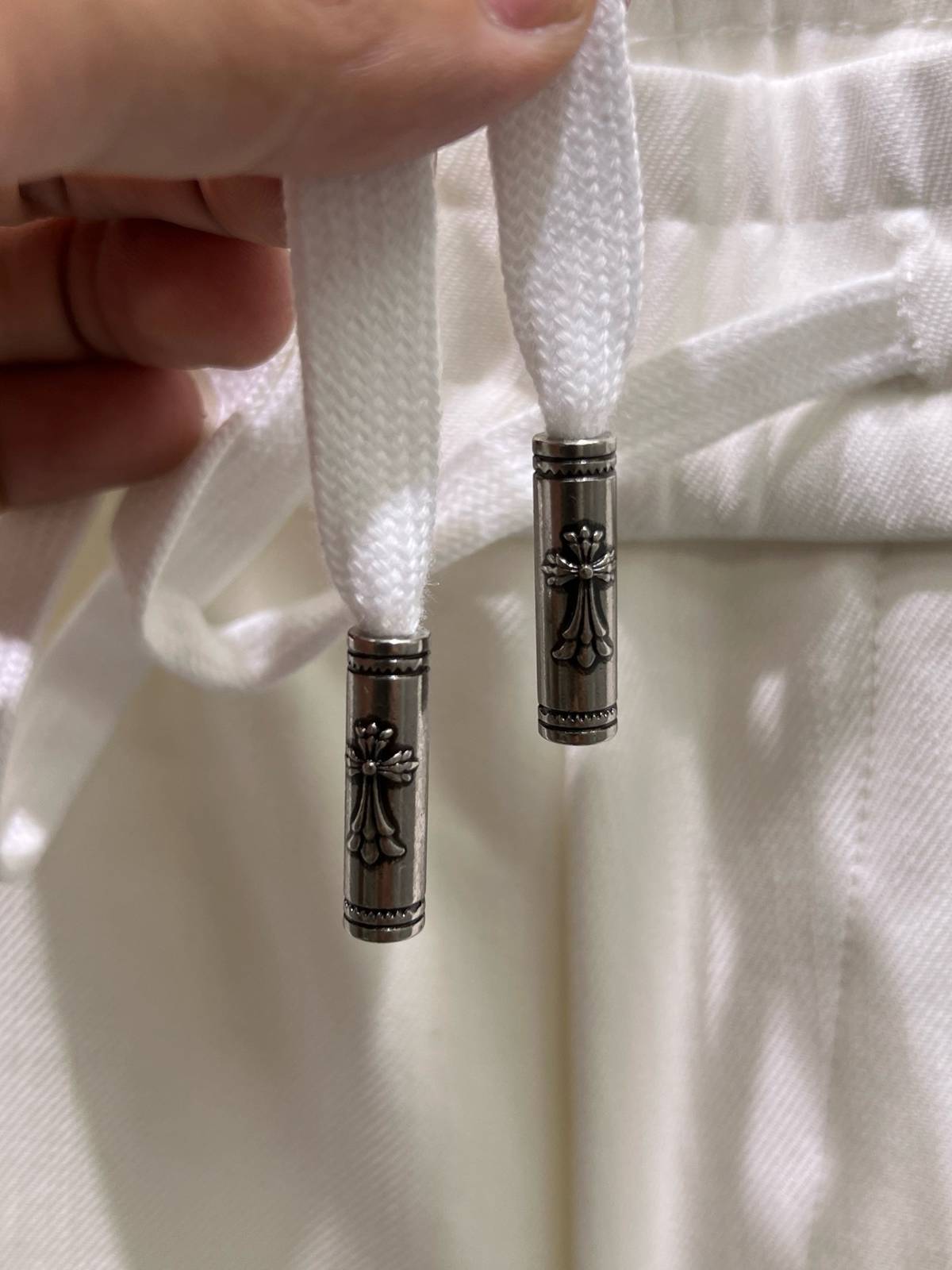 CHROME HEARTS クロムハーツ メンズ イージーパンツ ワイドパンツ サイドライン ロゴ刺繍 メタルパーツ ブラック - 画像 7