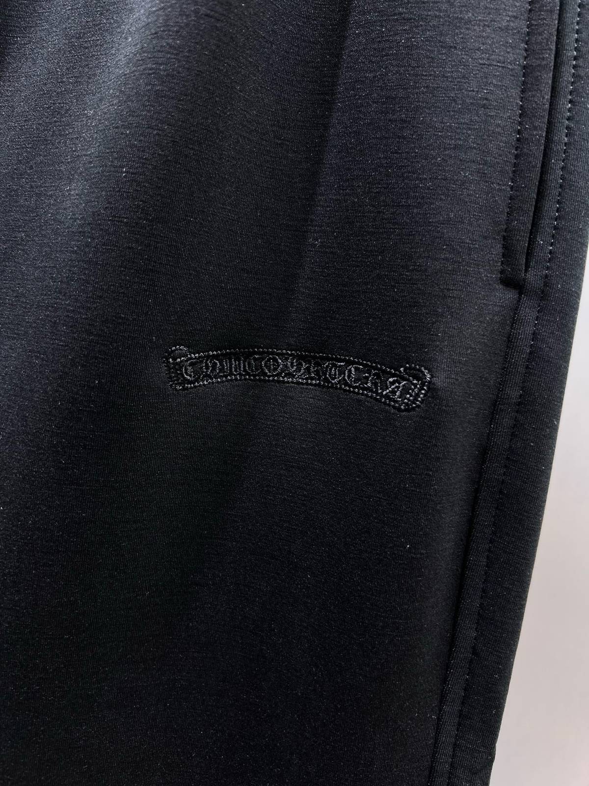 CHROME HEARTS クロムハーツ メンズ パンツ イージーパンツ メタルパーツ ロゴ刺繍 ブラック - 画像 6