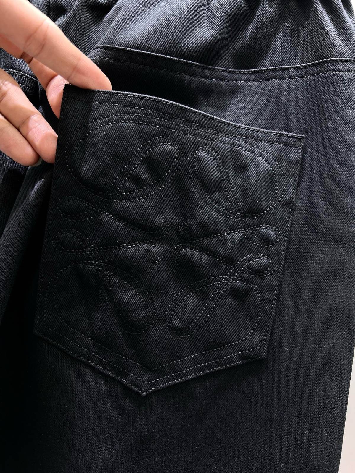 LOEWE ロエベ メンズ パンツ イージーパンツ ウエストゴム ロゴ刺繍 ドローコード メタルパーツ ブラック - 画像 4