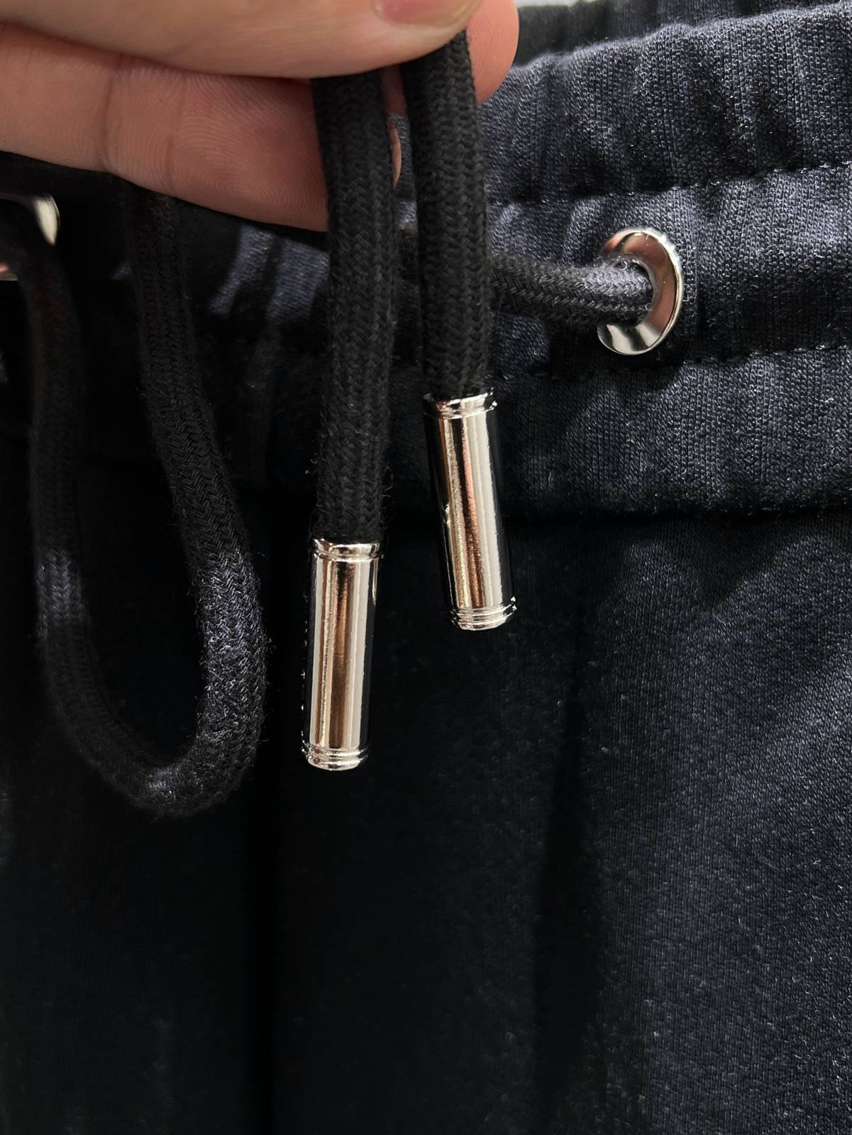 LOEWE ロエベ メンズ イージーパンツ ワイドパンツ ウエストゴム ドローコード ロゴ刺繍 ブラック - 画像 7