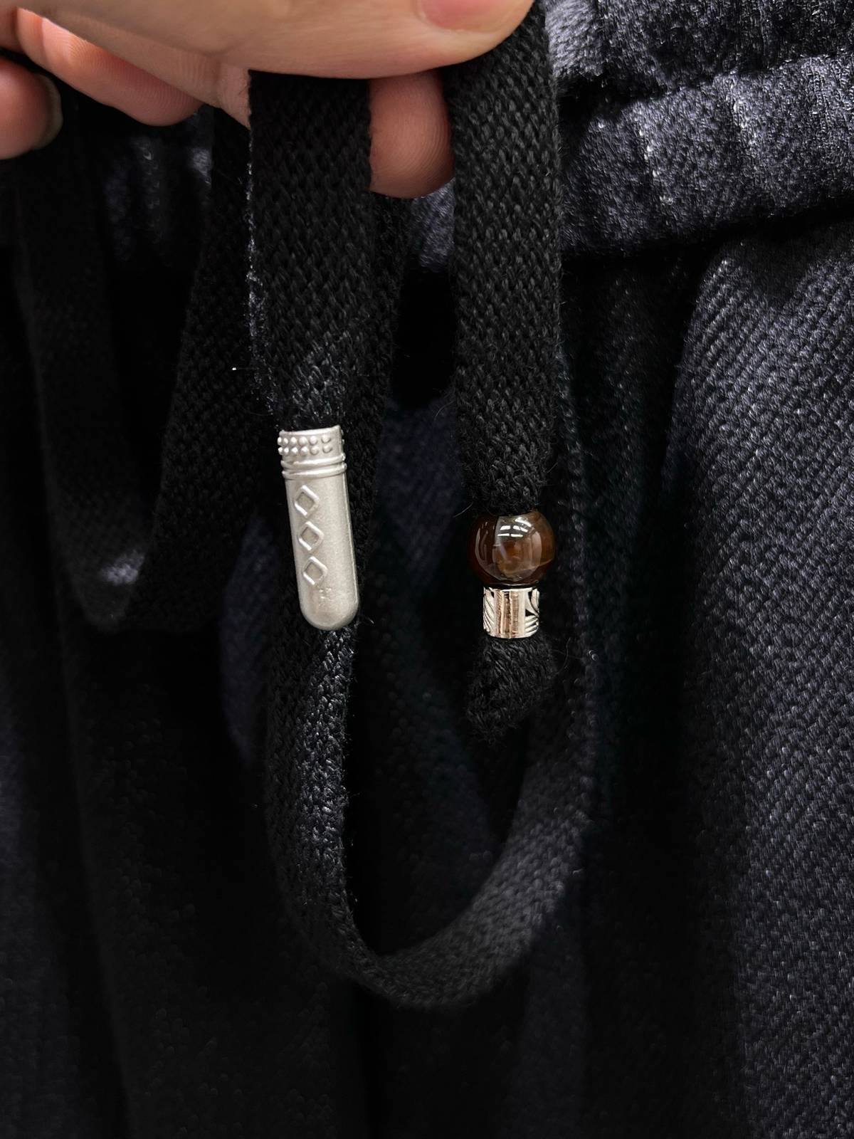 LOEWE ロエベ メンズ パンツ イージーパンツ ウエストゴム ロゴ刺繍 サイドライン ブラック - 画像 7