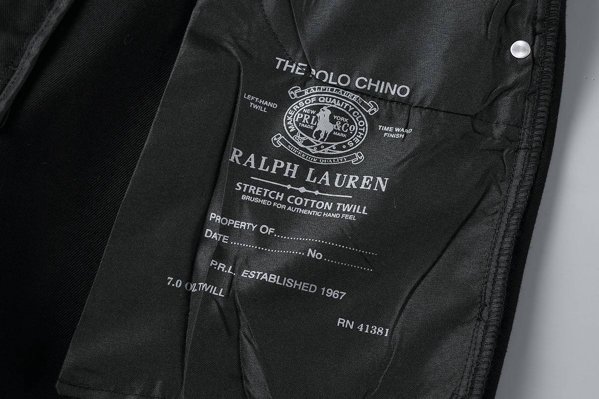 Ralph Lauren メンズ パンツ ストレートパンツ ロゴ刺繍 サイドライン ロングコード フレアシルエット ブラック - 画像 2