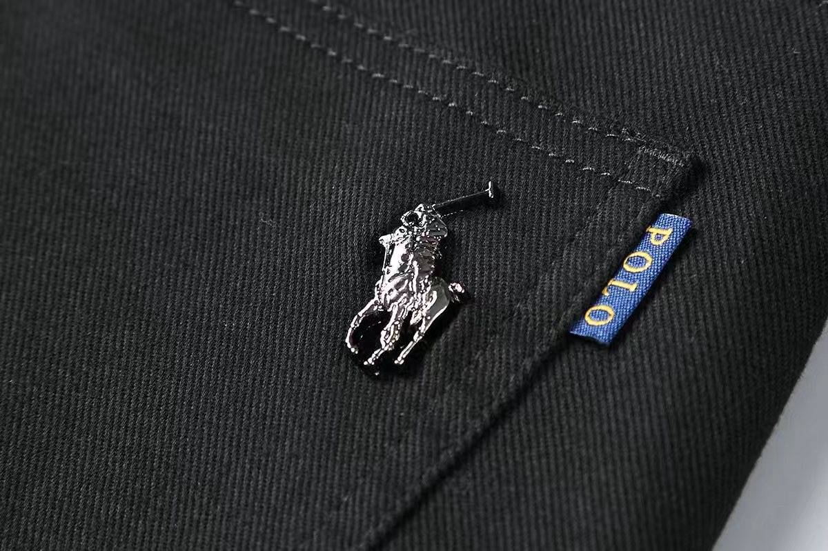 Ralph Lauren メンズ パンツ ストレートパンツ ロゴ刺繍 サイドライン ロングコード フレアシルエット ブラック - 画像 3