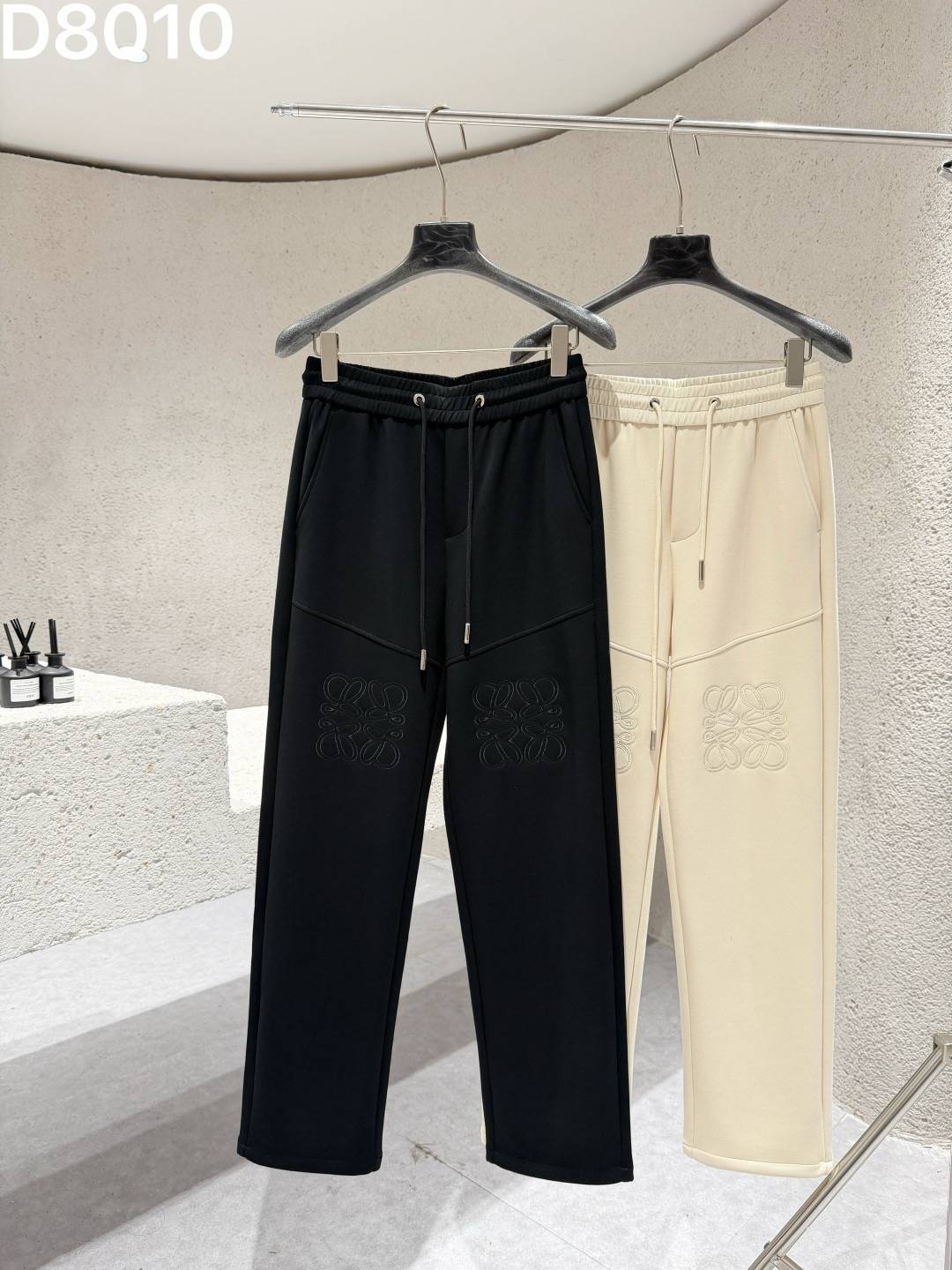 LOEWE ロエベ メンズ パンツ カーゴパンツ ロゴ刺繍 サイドライン メタルパーツ ブラック カーキ - 画像 8