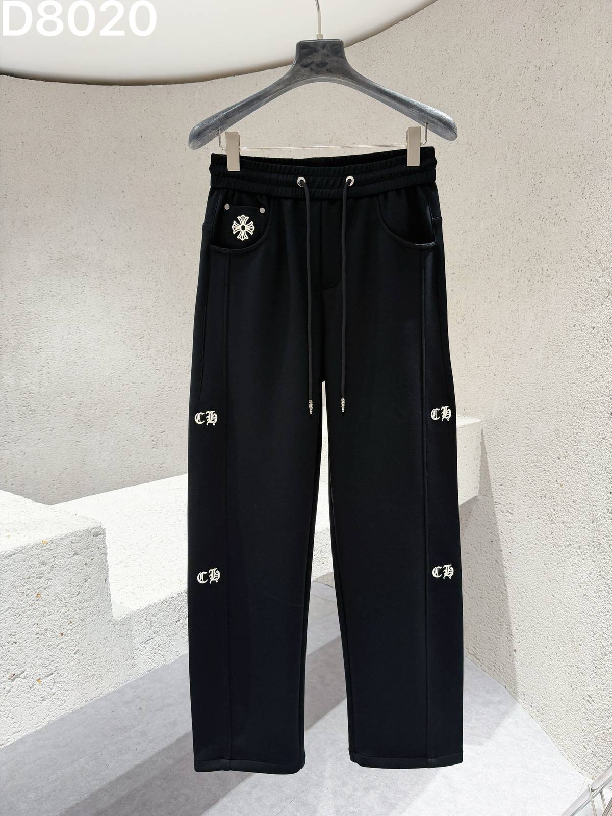CHROME HEARTS クロムハーツ メンズ イージーパンツ カーゴパンツ サイドライン ロゴ刺繍 メタルパーツ ブラック ベージュ - 画像 8
